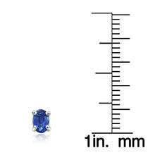Load image into Gallery viewer, Sterling Silver Genuine Kyanite 6x4mm Oval Stud Earrings
