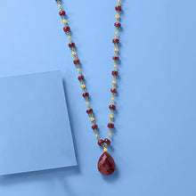 Load image into Gallery viewer, Ross-Simons 24.00 ct. t.w. Ruby Station Necklace in 14kt Yellow Gold. 18 inches
