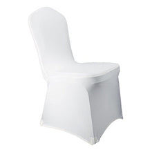 Load image into Gallery viewer, WELMATCH White Spandex Chair Covers Wedding Universal - 10 Pcs Banquet Wedding Party Dining Decoration (White, 10)
