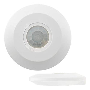 J.LUMI YCA1050 PIR Motion Sensor Light Switch 2000W, Ceiling Mount Motion Sensor Ceiling Motion Sensor Switch, PIR Sensor, Slim Profile, White (85-265V AC)