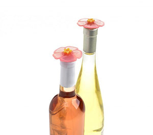 Charles Viancin, Floral Bottle Stopper: Hibiscus, Sunflower, Poppy, Grape, Set of 8, Assorted