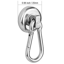 Load image into Gallery viewer, DIYMAG Magnetic Hooks,Heavy Duty Neodymium Magnetic Hooks with Swivel Carabiner Hook,Great for Your Refrigerator and Other Magnetic Surfaces,Pack of 6
