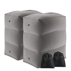 Inflatable Travel Foot Rest Pillow (2 PAK ) + Portable Nursery Caddy Bin with Handle