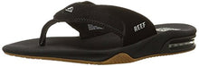 Load image into Gallery viewer, Reef Men&#39;s Fanning Flip Flop, BLACK/SILVER, 10 D - Medium
