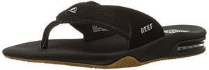 Reef Men's Fanning Flip Flop, BLACK/SILVER, 10 D - Medium