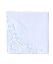 Load image into Gallery viewer, 6 Pack of Ladies Embroidery Cotton Handkerchiefs Lace Border White Hankies (ZW-L02 caomei)
