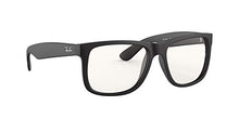 Load image into Gallery viewer, Ray-Ban Unisex-Adult RB4165 Justin Everglasses, Rubber Black/Clear, 55 mm
