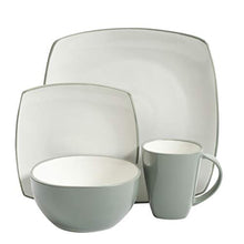 Load image into Gallery viewer, Gibson Soho Lounge Dinnerware set, Square, Celadon
