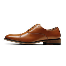 Load image into Gallery viewer, Bruno Marc Mens Lace Up Soft Cap-Toe Formal Dress Shoes, 2/Brown - 10 (Oxford)
