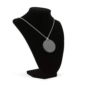EMF Protection Necklace | LUXAR | Black Volcanic Lava & Shungite Pendant | Metal Adjustable Chain & Clasp | Energy Cleansing | EMF WiFi Shield Eliminator [Flower of Life]