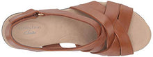 Load image into Gallery viewer, Clarks Women's Annadel Rayna Wedge Sandal, Dark Tan Leather, 10
