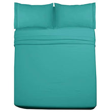 Load image into Gallery viewer, Mejoroom Full Size Sheet Set - Super Soft Microfiber 1800 Thread Count Luxury Egyptian Sheets with 15-inch Deep Pocket - Wrinkle and Hypoallergenic-4 Piece(Full,Teal)
