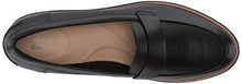 Load image into Gallery viewer, Clarks womens Sharon Gracie Penny Loafer, Black Leather With Dark Tan Welt, 8 US
