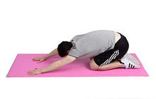 Load image into Gallery viewer, Mind Reader YOGAPVC-BLU All Purpose Extra Thick Yoga Fitness &amp; Exercise Mats with Carrying Strap, High Density Anti-Tear, Blue
