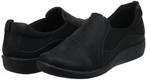 Clarks Women's CloudSteppers Sillian Paz Slip-On Loafer, Black Synthetic Nubuck, 8 M US