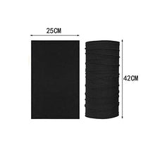 Load image into Gallery viewer, Youmymine 4 Pack Face Bandanas Neck Gaiter Scarf with 40 pcs Filters, Unisex Seamless Rave Scarf Tube Headwear for Fishing Cycling Hiking (Black, 4 pcs)
