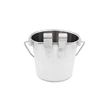 Load image into Gallery viewer, Fuzzy Puppy Flat Sided Pail with Dual Hooks, Snugly Fit On Dog, Cat and Critter Crates &amp; Cages, Heavy Duty Stainless Steel, 1 Quart (FSP-1)
