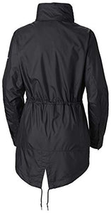 Columbia Women's Sustina Springs Long Lined Windbreaker, Black, Medium
