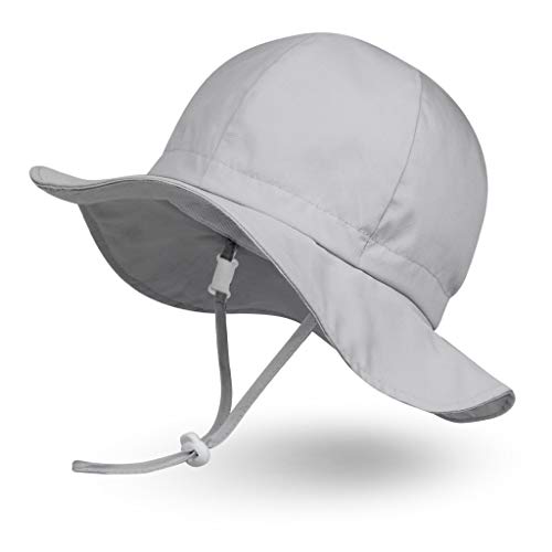 Ami&Li tots Adjustable Sunscreen Bucket Sun Protection Summer Hat for Baby Girl Boy Infant Kid Toddler Child UPF 50 Matte Grey