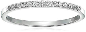 1/8 cttw Petite Diamond Wedding Band in 10K White Gold Prong Set Round Size 8