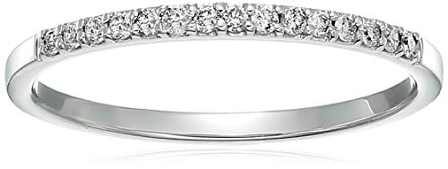 1/8 cttw Petite Diamond Wedding Band in 10K White Gold Prong Set Round Size 8
