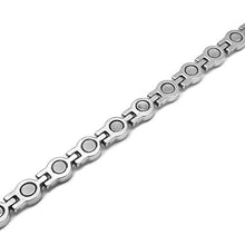 Load image into Gallery viewer, MagnetRX® Women’s Magnetic Therapy Bracelet - Arthritis &amp; Carpal Tunnel Pain Relief Crystal Bracelets for Women - Adjustable Length with Sizing Tool (Silver)
