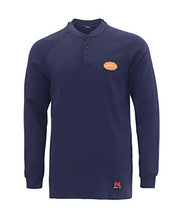 Load image into Gallery viewer, TICOMELA FR Shirts for Men FRC Clothes Flame Resistant Shirt NFPA2112 7oz Fire Retardant Navy Men's Henley Shirt
