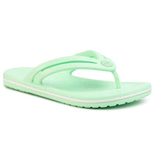 Load image into Gallery viewer, Crocs Women's Crocband Flip Flop | Slip On Water Shoes | Casual Summer Sandal, Neo Mint, 7 M US
