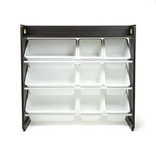 Load image into Gallery viewer, Humble Crew Toy Organizer with Shelf and 9 Storage Bins, Espresso/White
