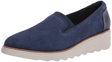 Load image into Gallery viewer, Clarks Women's Sharon Dolly Loafer, Dark Blue Suede, 8
