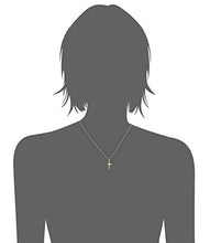 Load image into Gallery viewer, 14k Yellow Gold Solid Diamond-Accented Cross Pendant Necklace, 18&quot;
