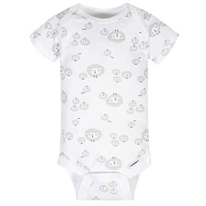 Gerber Baby 4-Pack Short Sleeve Onesies Bodysuits, I Love Ewe/Grey, 6-9 Months