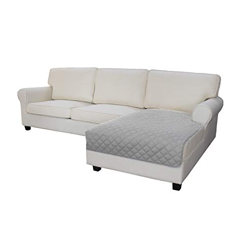 Easy-Going Sofa Slipcover L Shape Sectional Couch Cover 42 x 52 inches Rectangular Chaise Lounge Cover Reversible Sofa Cover Furniture Protector for Pets Kids Children Dog Cat(Light Gray/Light Gray)