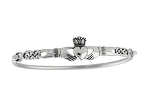 Load image into Gallery viewer, FashionJunkie4Life 925 Sterling Silver Irish Claddagh Celtic Knot Bangle Bracelet
