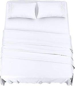Utopia Bedding Bed Sheet Set - 4 Piece Full Bedding - Soft Brushed Microfiber Fabric - Shrinkage & Fade Resistant - Easy Care (Full, White)