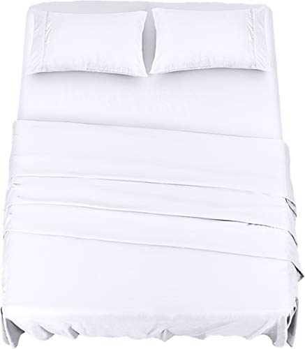 Utopia Bedding Bed Sheet Set - 4 Piece Full Bedding - Soft Brushed Microfiber Fabric - Shrinkage & Fade Resistant - Easy Care (Full, White)