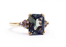 Load image into Gallery viewer, Green Tourmaline Ring - Statement Ring - Gold Ring - Engagement Ring - Rectangle Ring - Cocktail Ring - Gemstone Ring
