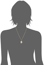 Load image into Gallery viewer, 14k Gold-Filled Oval Saint Christopher Pendant Necklace with Black Lettering and Gold Plated Stainless Steel Chain, 20&quot;
