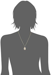 14k Gold-Filled Oval Saint Christopher Pendant Necklace with Black Lettering and Gold Plated Stainless Steel Chain, 20"