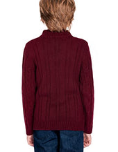 Load image into Gallery viewer, Boyoo Boy's Cable Knitted Sweater Half Zip Lightweight Casual Pullovers for Kids 2-11 Years
