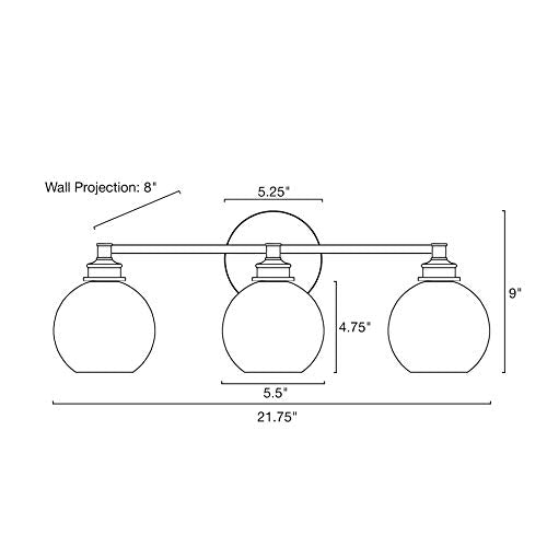 Load image into Gallery viewer, Kira Home Odette 22" Modern 3-Light Vanity/Bathroom Light + Clear Glass Globe Shades, Warm Brass Accents + Oil Rubbed Bronze Finish