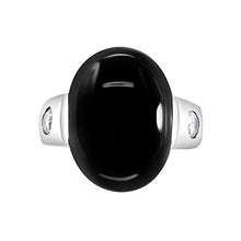 Load image into Gallery viewer, Effy 925 Sterling Silver Onyx &amp; White Topaz Ring, 21.25 TCW IRS0K462M0
