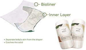KaWaii Baby Flushable Biodegradable Unscented Bamboo Diaper Liner – 400 Count - Pack of 4