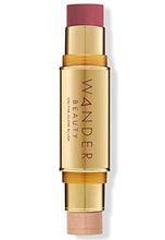 Load image into Gallery viewer, Highlighter Makeup &amp; Blush Stick - WANDER BEAUTY ON-THE-GLOW- Blush &amp; Illuminator Makeup. Cream Blush &amp; Highlighter Makeup in Double Ended Stick. Makeup Highlighter &amp; Color for Face &amp; Body.
