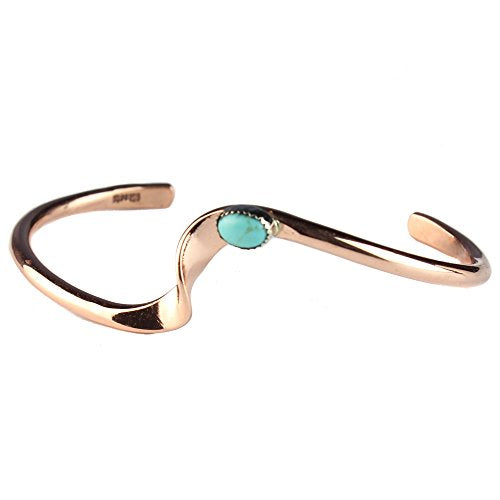 Tskies Copper Bracelet for Women Authentic Inlaid Turquoise Stone Native American Made Jewelry