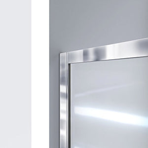 DreamLine Infinity-Z 50-54 in. W x 72 in. H Semi-Frameless Sliding Shower Door, Clear Glass in Brushed Nickel, SHDR-0954720-04
