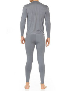 Thermajohn Men's Ultra Soft Thermal Underwear Long Johns Set with Fleece Lined (Small, Grey)