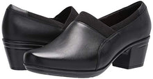 Load image into Gallery viewer, Clarks Women's Emslie Summit Loafer, Black Leather/Textile Combi, 9.5
