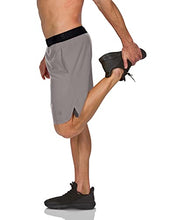 Load image into Gallery viewer, Dry FIT Gym Shorts for Men - Mens Workout Running Shorts - Moisture Wicking with Pockets and Side Hem Smoke Grey
