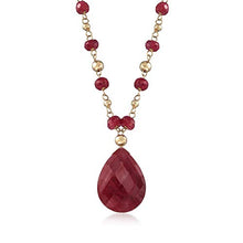 Load image into Gallery viewer, Ross-Simons 24.00 ct. t.w. Ruby Station Necklace in 14kt Yellow Gold. 18 inches

